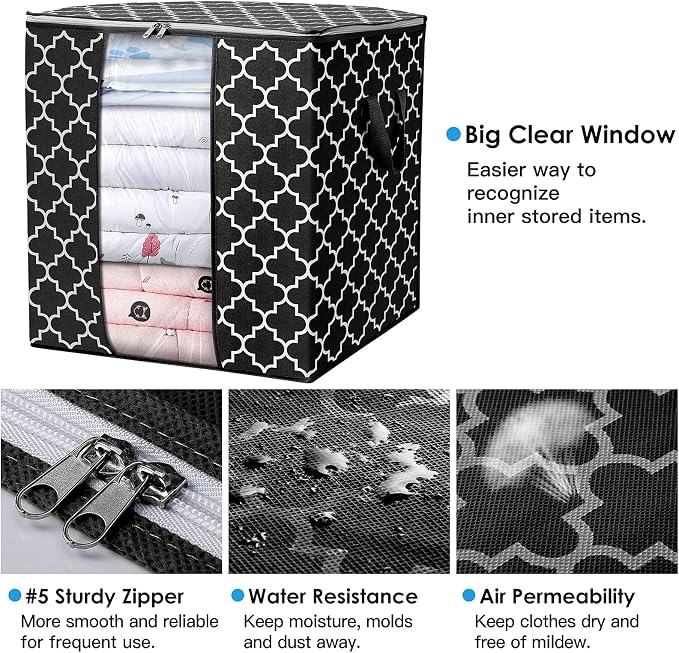WISELIFE Storage Bags Large Blanket Clothes Organization and Storage Containers - Image 3