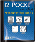 Better Office Products 12 Pocket Bound Presentation Book, 24 Sheet Protector by BetterOfficeProducts