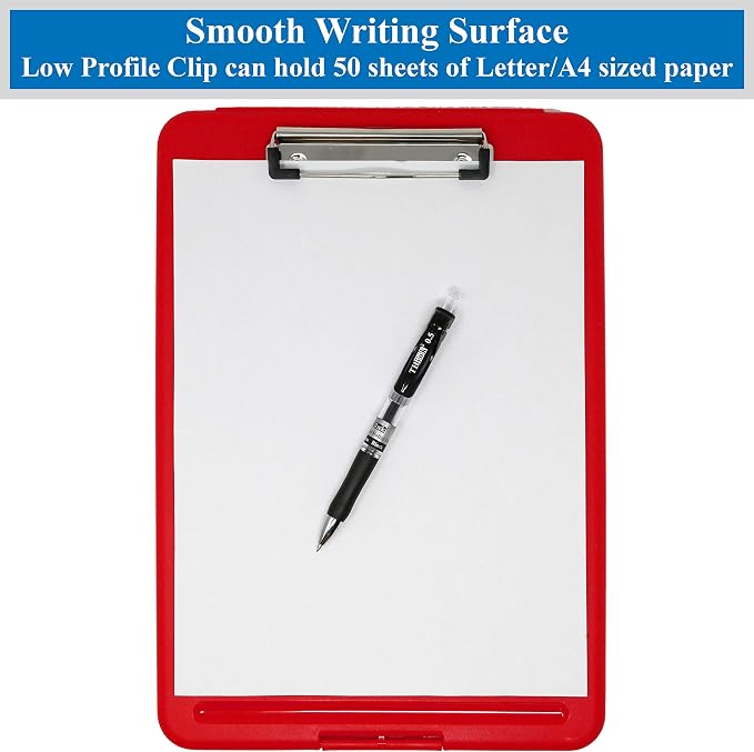 Think2Master Red Plastic Storage Clipboard. | 25% Heavier & 25% Sturdier| Heavy - Image 4