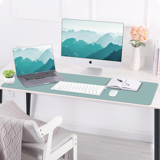 AFIING Cork Desk Mat 47" x 23.6", Dual-Sided Natural Cork & PU Leather Desk Pad - Image 5