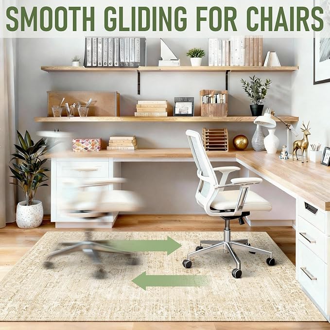 Office Chair Mat for Hardwood Floor, Anti-Slip Under Desk Mat Rug for Rolling - Image 6