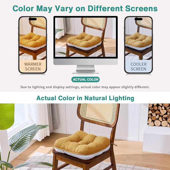 BETU Chair Cushions for Dining Chairs Set of 2, 3.5" Thick Kitchen Table Chair - Image 5