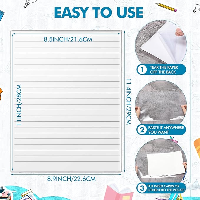 Outus 30 Pcs Self Adhesive Shop Ticket Holders Clear Plastic Sleeves Adhesive - Image 2