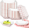 100 Pack Checkered 1/4Lb Small Paper Food Boat Trays, Mini Disposable Paper by MotBach