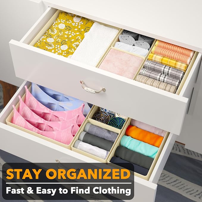 SpaceAid Drawer Organizer Clothes, 12 Pack Dresser Organizer Bins - Image 3
