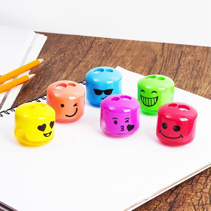 Mr. Pen- Pencil Sharpeners Manual, 12 Pack, Dual Hole, Smiley | Bulk Handheld - Image 6