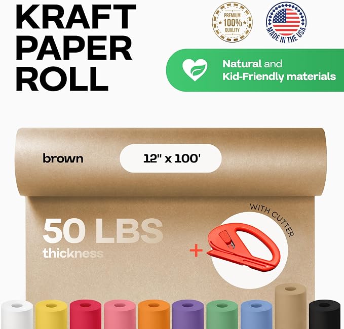 Brown Kraft Paper Roll 12" x 1200" - Image 2