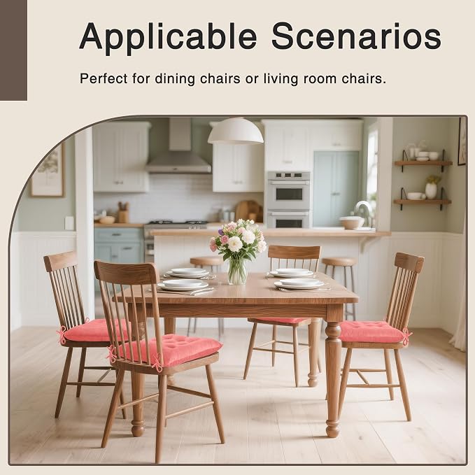 OVOV 6 Pack Chair Cushions for Dining Chairs Soft Seat Cushions for Kitchen - Image 5