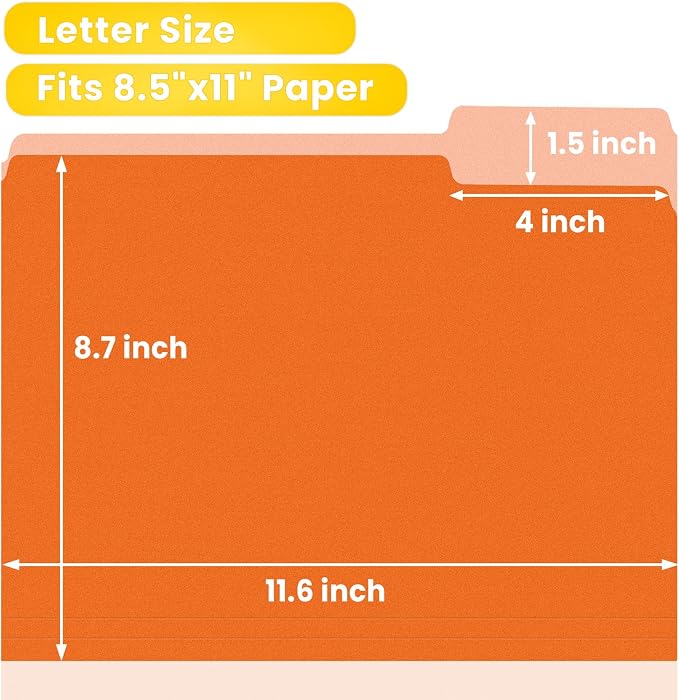SUNEE File Folders, 150 Pack Manilla Folders 8.5 x 11, Colored File Folders - Image 2