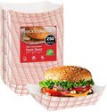 Large Paper Food Boats – 3 lb Disposable Red & White Checkered Paper Trays by StockYourHome