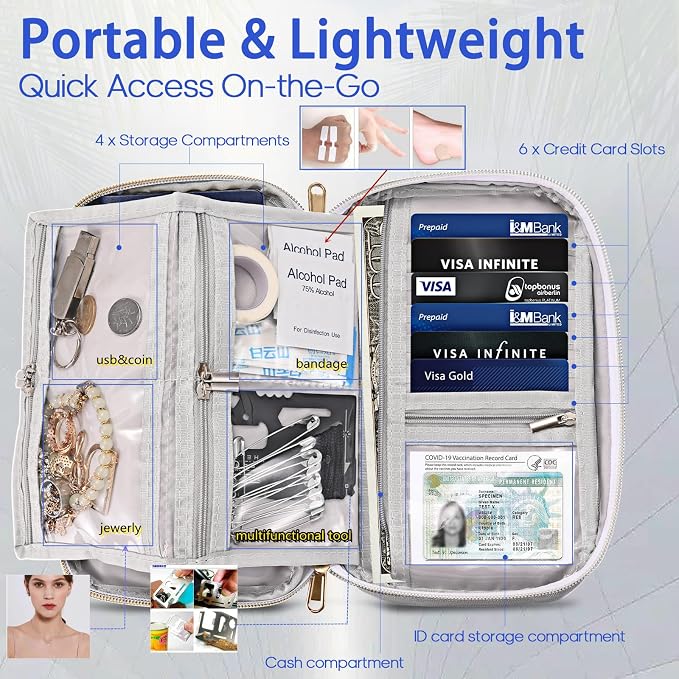 Secure, RFID Family Passport holder, Travel wallet, Strong storage Funtion - Image 3