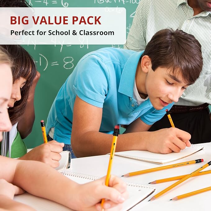 Taja 300 Pack #2 HB Pencils, Bulk Pre-Sharpened Wood-Cased Pencils - Image 5