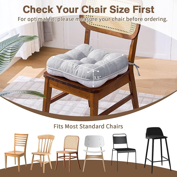 BETU Chair Cushions for Dining Chairs Set of 4, 3.5" Thick Kitchen Table Chair - Image 5