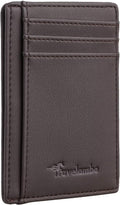 Travelambo Front Pocket Minimalist Leather Slim Wallet RFID Blocking Medium Size by Travelambo