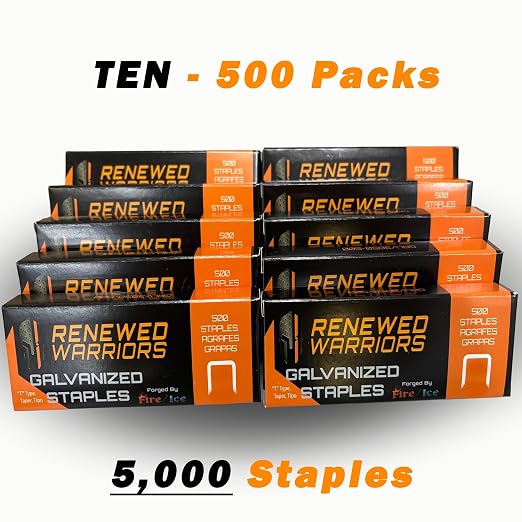 T50 Galvanized Staples – Heavy Duty 3/8" Crown, 1/4" Inch Leg Length – Fits All - Image 2