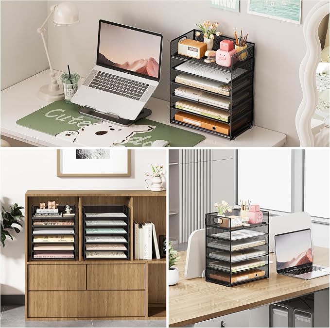 Subekyu 6 Tier Paper File Tray Organizer - Image 4