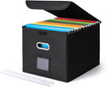 CADONO File Organizer Box with Lid, Large Hanging File Folder Organizer with by CADONO