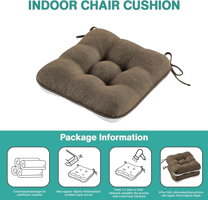 BETU Chair Cushions for Dining Chairs Set of 2, 3.5" Thick Kitchen Table Chair - Image 9