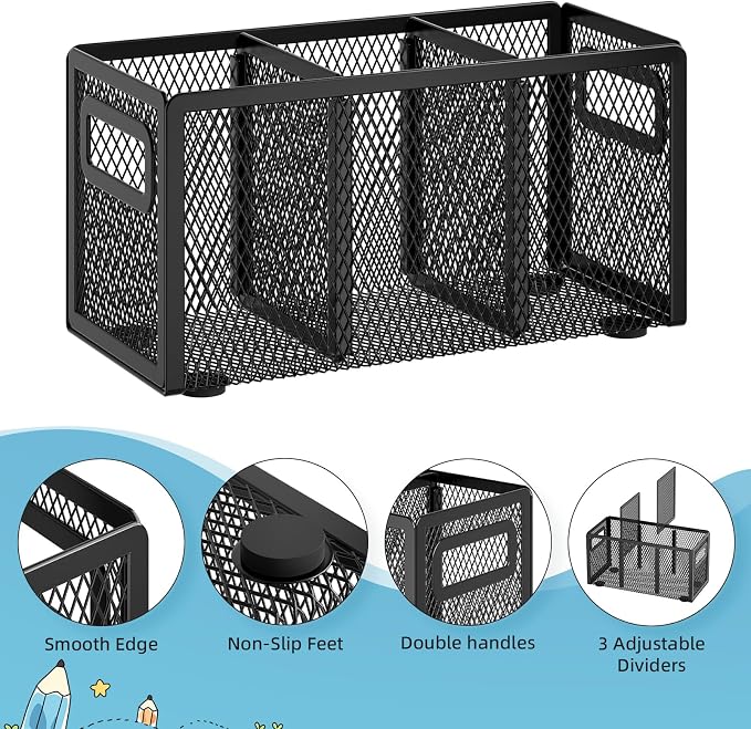 Marbrasse 2P Mesh Pen Holder for Desk, Pencil Holder Desk Organizer 3 - Image 4