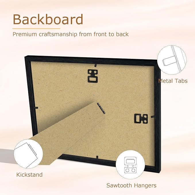 8x10 Picture Frame Set of 10, Horizontal or Vertical Wall Mounting - Image 5
