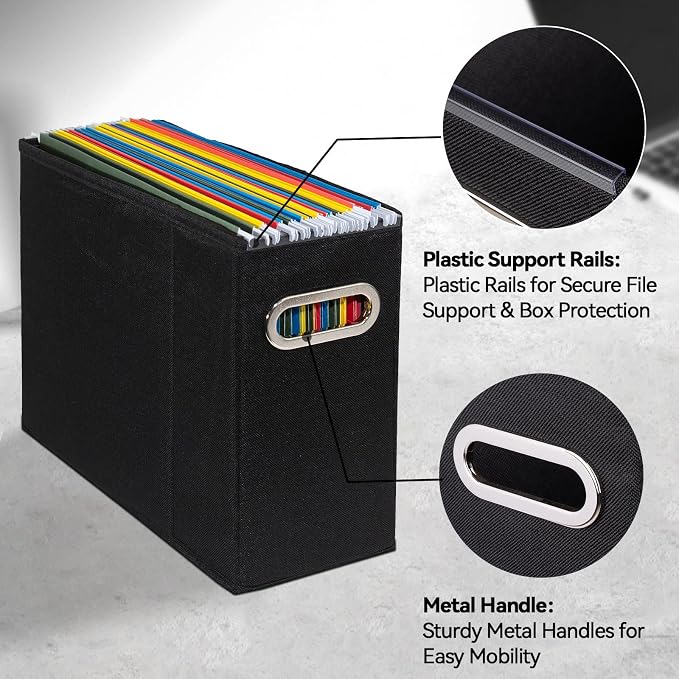 8 Packs Letter Size File Organizer, File Folders Organizer, Fabric Storage Box - Image 4