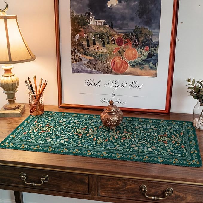 iCasso Aesthetic Floral Desk Mat, L Mouse Pads, Anti-Slip Retro Mousepad - Image 6