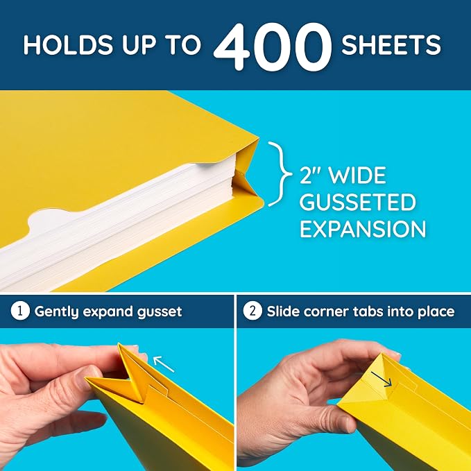 Blue Summit Supplies 2 Inch File Jackets, Expandable Folders, Heavy Duty 2 Inch - Image 3
