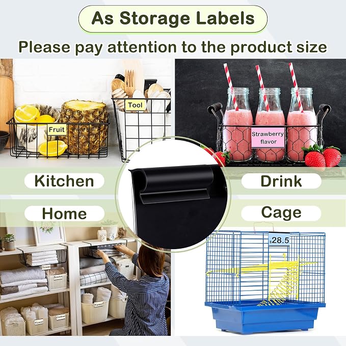 Tatuo 200 Pcs Reusable Plastic Wire Shelf Label Holders, Price Card Sign - Image 4