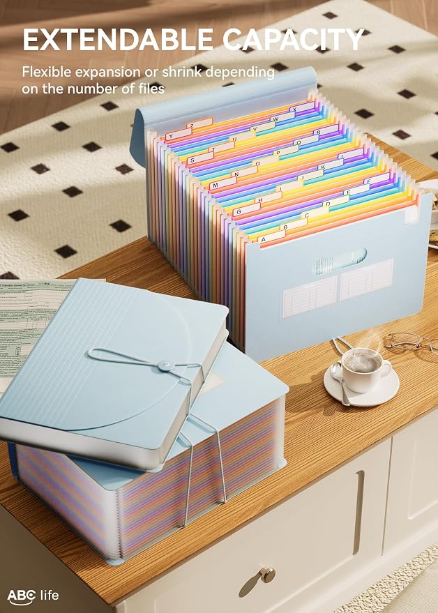 ABC life 26-Pocket Accordion File Organizer, Expanding File Folder, Letter/A4 - Image 4