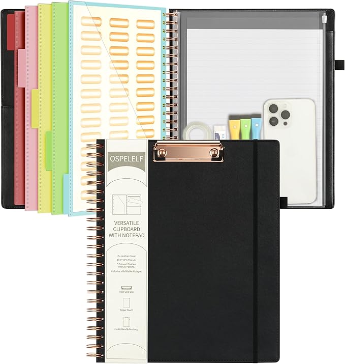 Ospelelf Leather Clipboard Folio by OspelelfOfficeSupplies