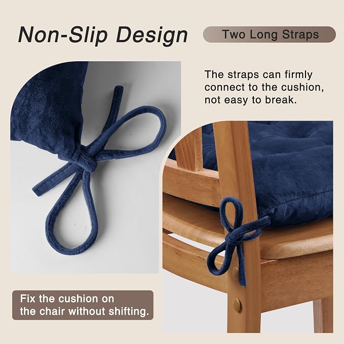 OVOV 4 Pack Chair Cushions for Dining Chairs Soft Seat Cushions for Kitchen - Image 3