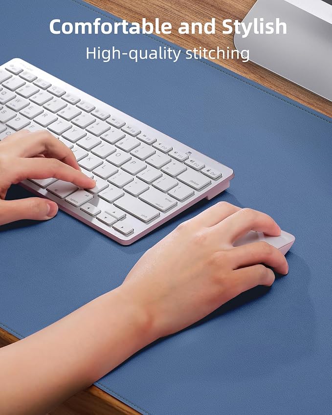 Leather Desk Pad Protector, Mouse Pad, Office Desk Mat, Non-Slip PU Leather - Image 3