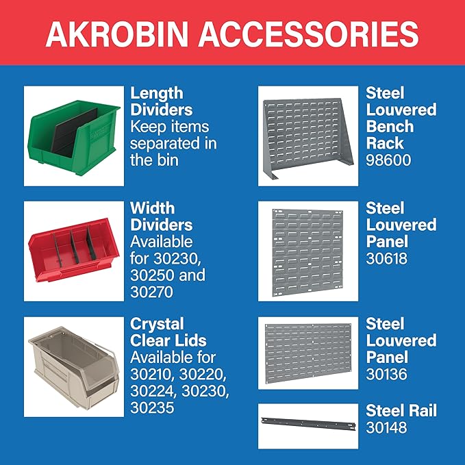 Akro-Mils 30240 AkroBins Plastic Storage Bins, Space Saving Stackable Bins - Image 5