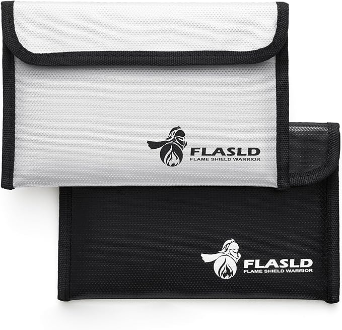 FLASLD Fireproof Money Bags, Fireproof Wallet Pouch, Small Safe Bag by FLASLD