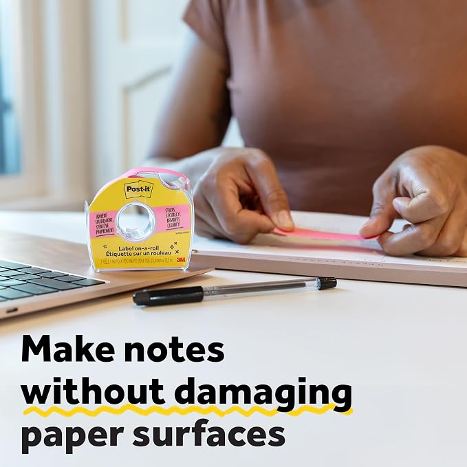 Post-it Neon Pink Label on-a-roll Tape - Image 8