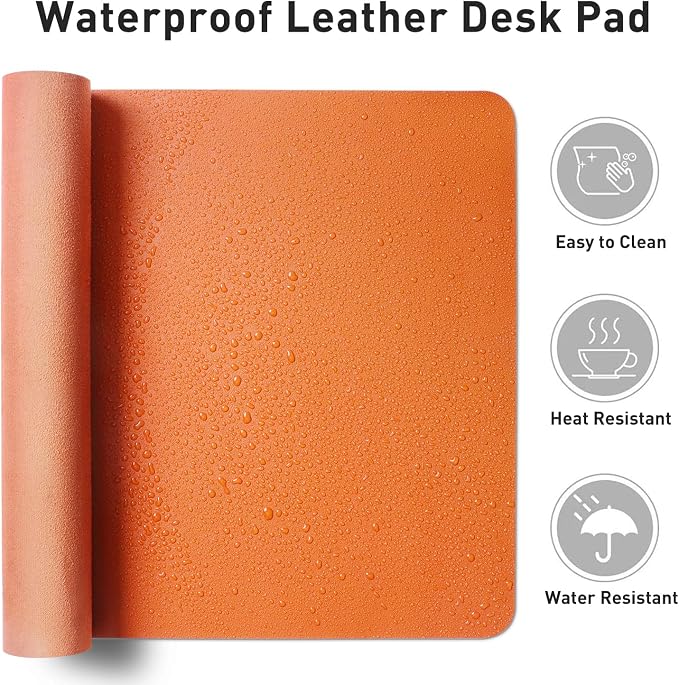Aothia Leather Desk Pad Protector, Mouse Pad, Office Desk Mat, Non-Slip PU - Image 6
