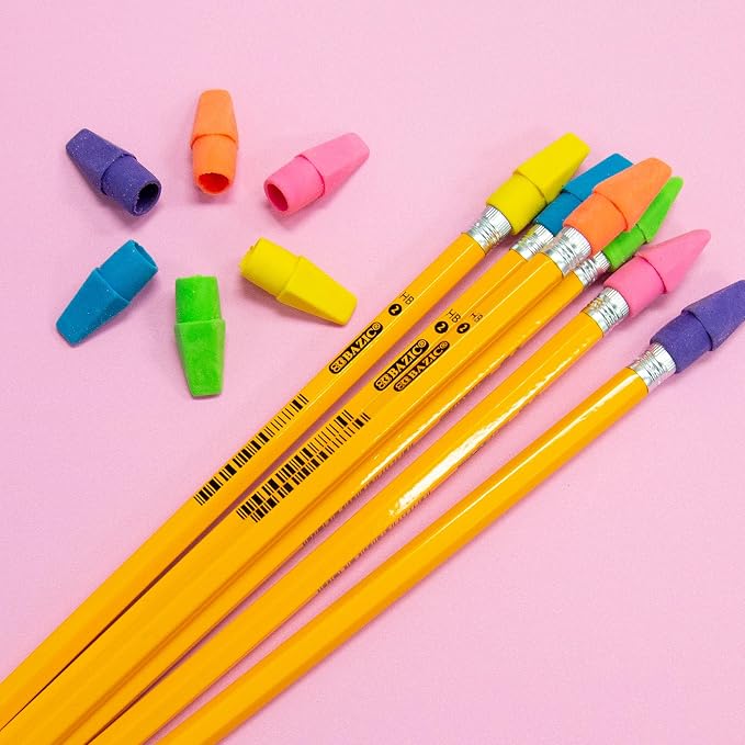 BAZIC Products Neon Pencil-Top Eraser Caps, Latex-Free, 24-Box | non-abrasive - Image 7