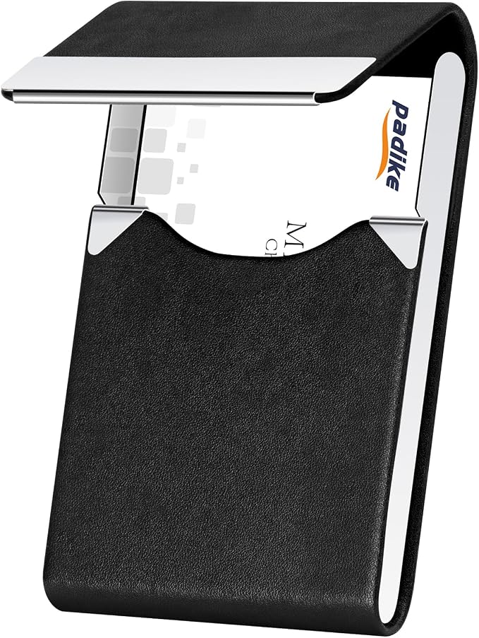 Padike Professional Business Card Holder PU Leather Business Card Case Name by padike