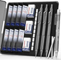 WUO 0.7mm Mechanical Pencil Set, 3 Grey Metal Drafting Pencils by WUO