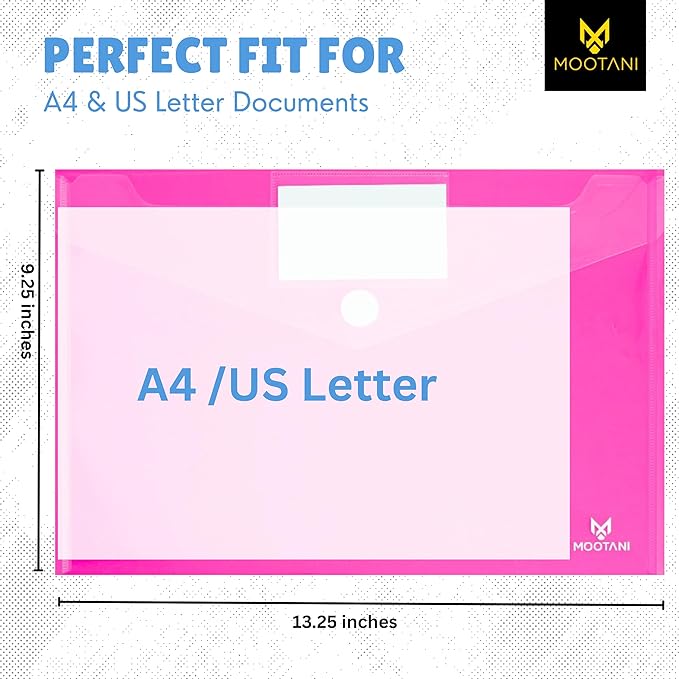 10 Pack Plastic Envelopes, Folders - Image 3