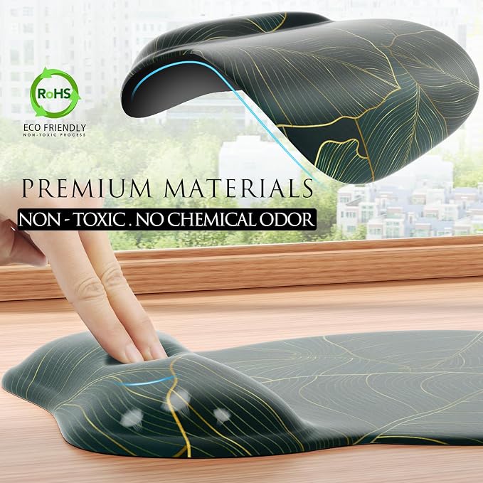MROCO Ergonomic Mouse Pad with Gel Wrist Rest, 9.4 x 8.1 in, Gel Wrist Comfort - Image 3