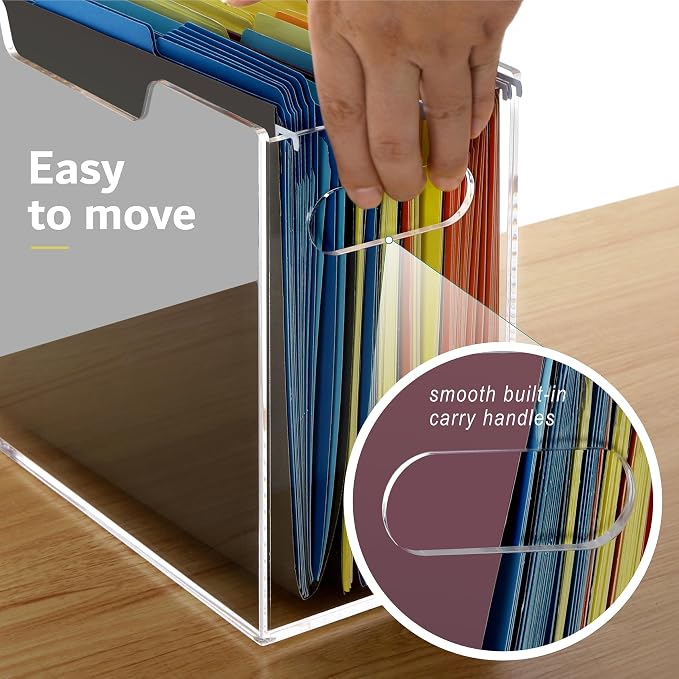 DINGHUO Acrylic File Organizer for Desk, Letter Size Hanging File Folder Holder - Image 3