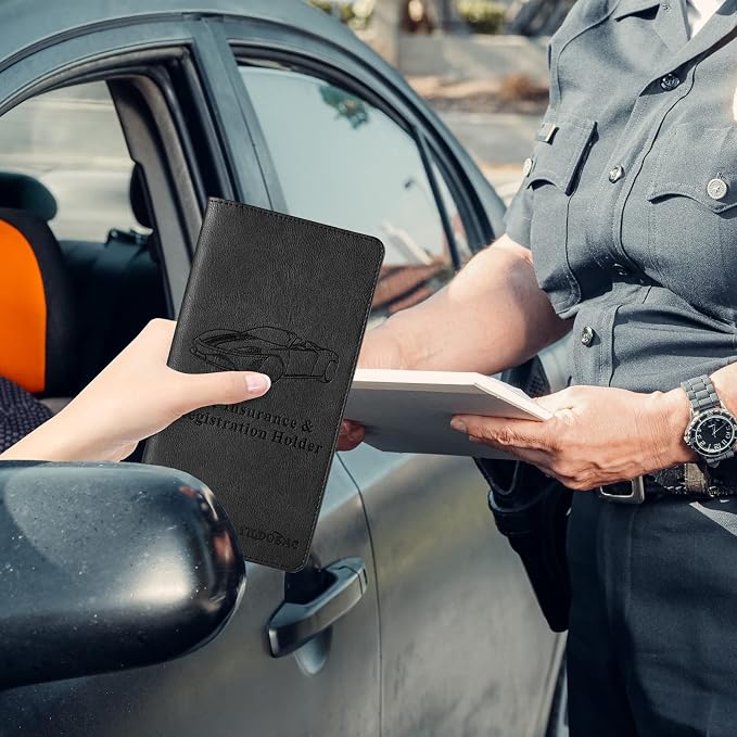 TILDOSAC 2Pack Leather Car Registration and Insurance Card Holder, Car Document - Image 4