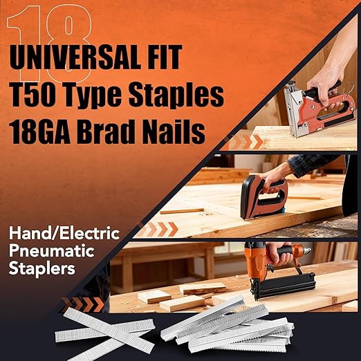 PINOZE Heavy Duty T50 Staples & 18GA Brad Nails Combo Kit, 3120-Count, 3/8" - Image 5