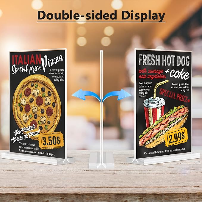 MaxGear Acrylic Sign Holder 8.5 x 11 Double Sided Display Stand, 18 Pack | - Image 3