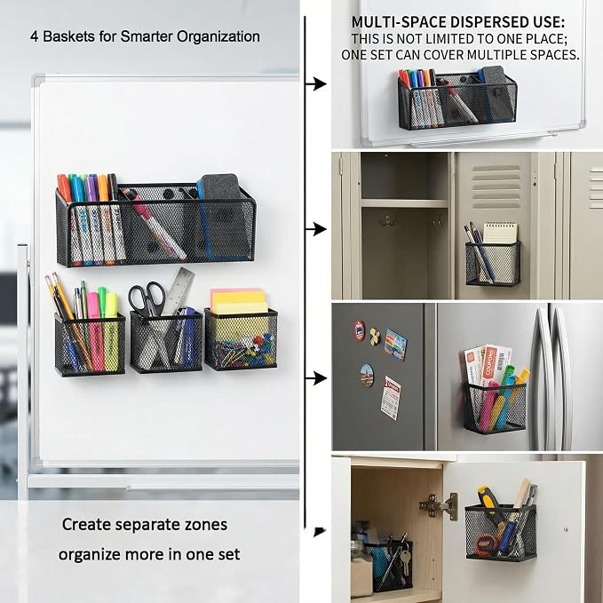 Neudeco Magnetic Pencil Holder, Locker Shelf Organizer, - Image 3