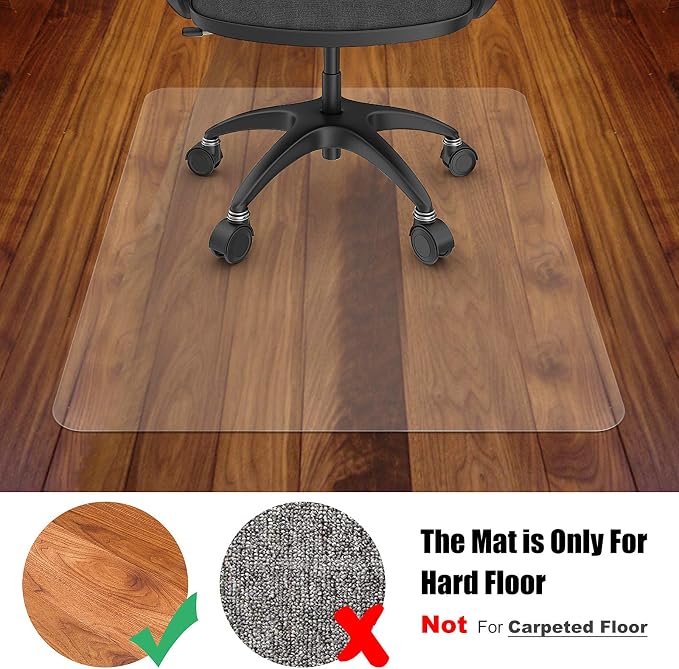 Azadx Large Chair Mat for Hardwood Floor 48 x 59'', Plastic Floor Mat for - Image 8