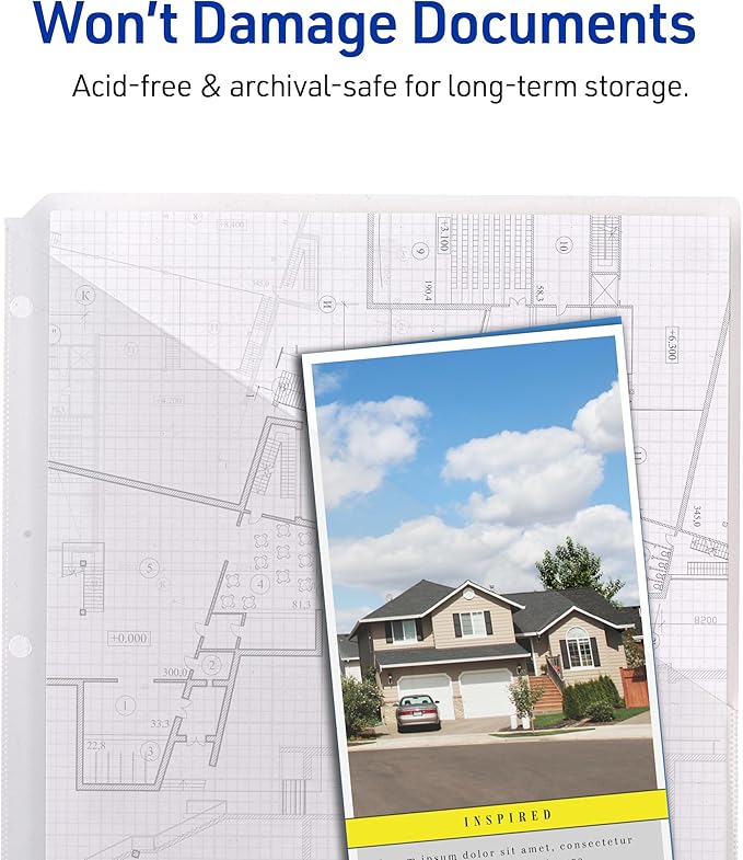 Avery Binder Pockets for 3 Ring Binders, 8.5" x 11", Acid-Free and Archival-Safe - Image 2