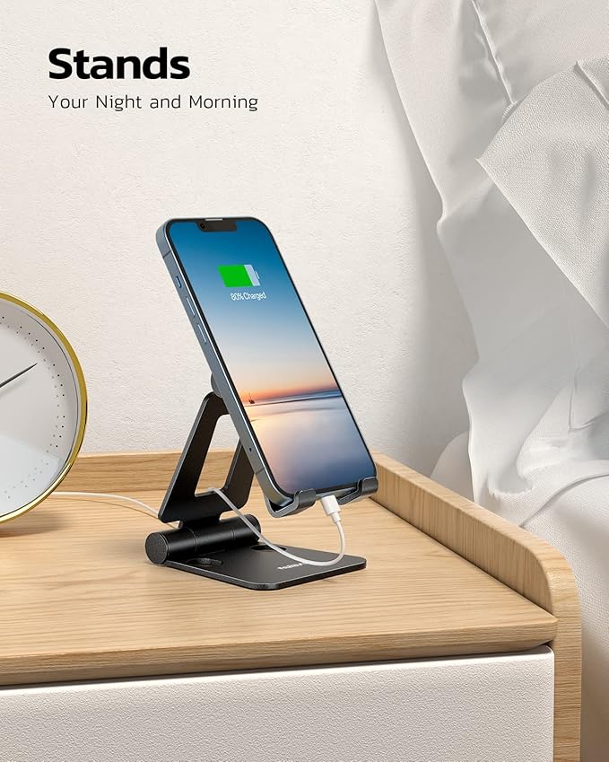 Nulaxy 2 Pack Dual Folding Cell Phone Stand, Fully Adjustable Foldable Desktop - Image 4