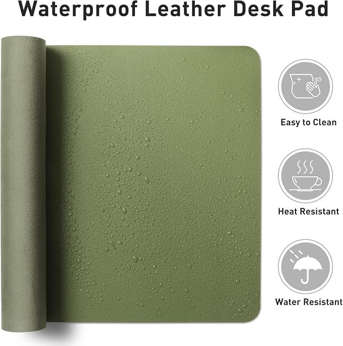 Aothia Desk Protector Mat, Mouse Pad, Non-Slip Waterproof PU Leather Desk - Image 6